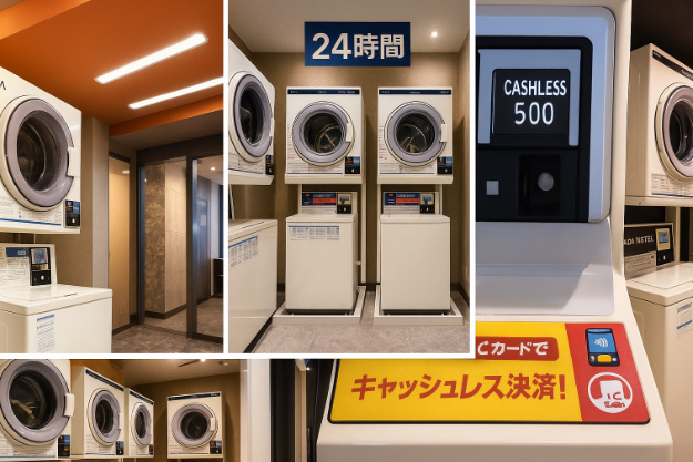 アパホテルでコインランドリー